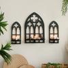 3 Pcs Vintage Wall Decor Wooden Hollow Cathedral Arch Frame Trendy Wall Decoration