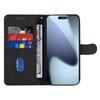 For iPhone 17 Pro Wallet Case Leather Phone Cover Stand with Curved Line Design