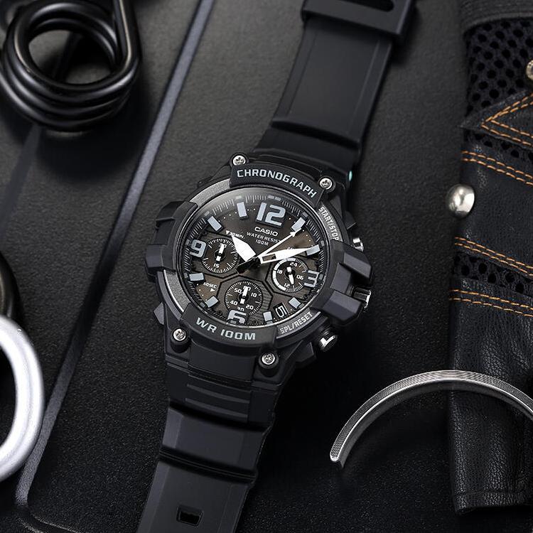 Casio Серия для молодежи Многофункциональные Модные Водонепроницаемые Кварцевые Часы Мужские часы Черные MCW-100H-1A3
