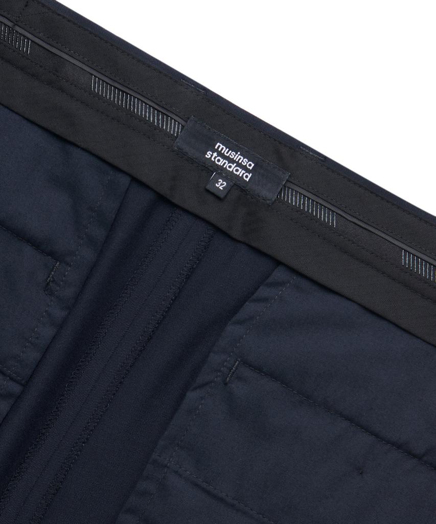 MUSINSA STANDARD Tapered Turn-Up Hidden Banding Crop Slacks [Navy]