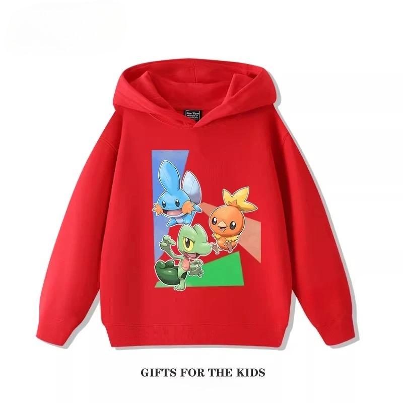 Autumn Cartoon Pokémon 3D Printed Hoodies Fashionable Casual Sports Long Sleeved Children's Boy and Girl Kids Unisex Hooded Sweatshirts
