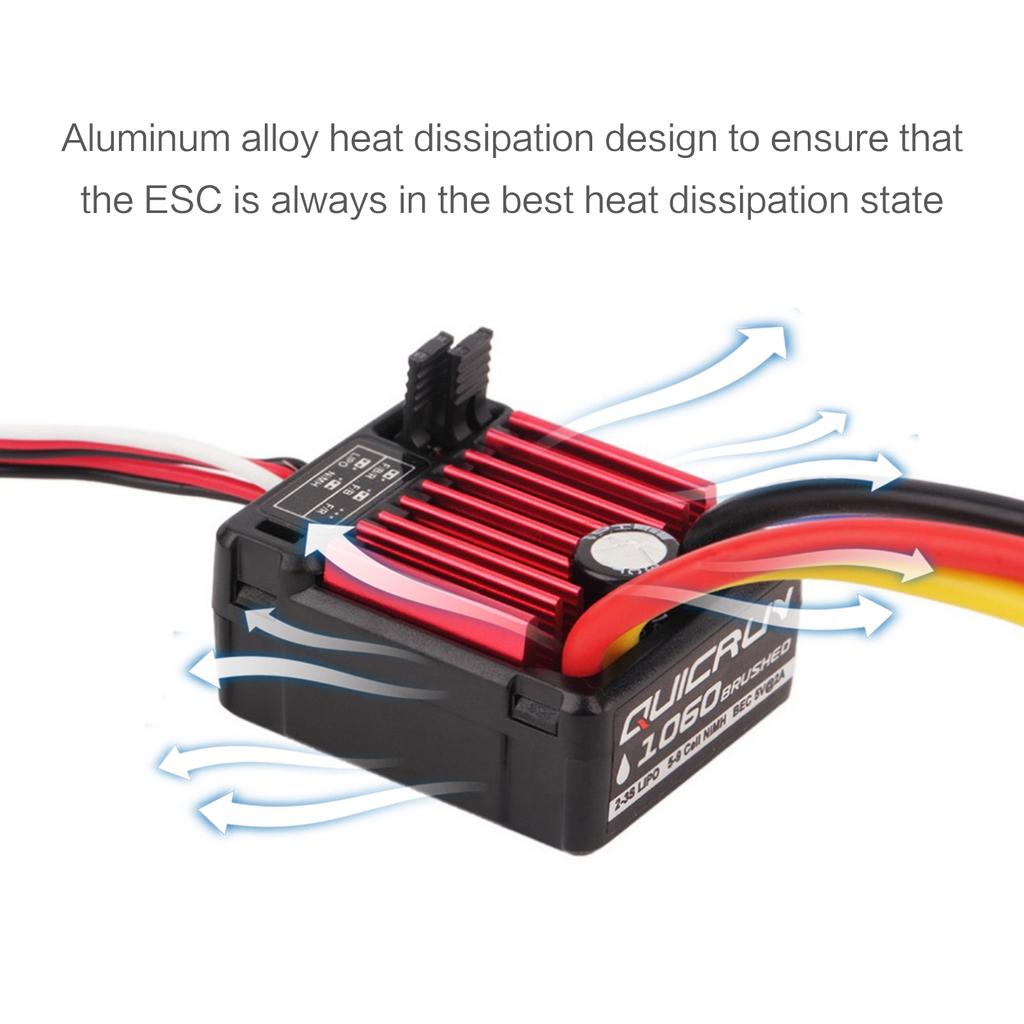 HobbyWing QuicRun 1060 60A Brushed Electronic Speed Controller ESC for 1/10 RC Car