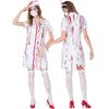 Halloween Masquerade Party Uniform Couple Horror Male Doctor Uniform Horror Bloody Female Nurse Uniform