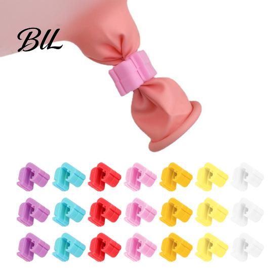 Balloon Flower Clips 100Pcs Knot Tying Tool, Plastic Clip Sealer for Party Fastener Decor, Quick Seal Wedding Birthday, Reusable Closure Supplies