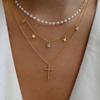 Bohemia Multilayer Crystal Butterfly Pendant Necklaces For Women Hollow Heart Choker Necklace Jewelry Party Gift N0321