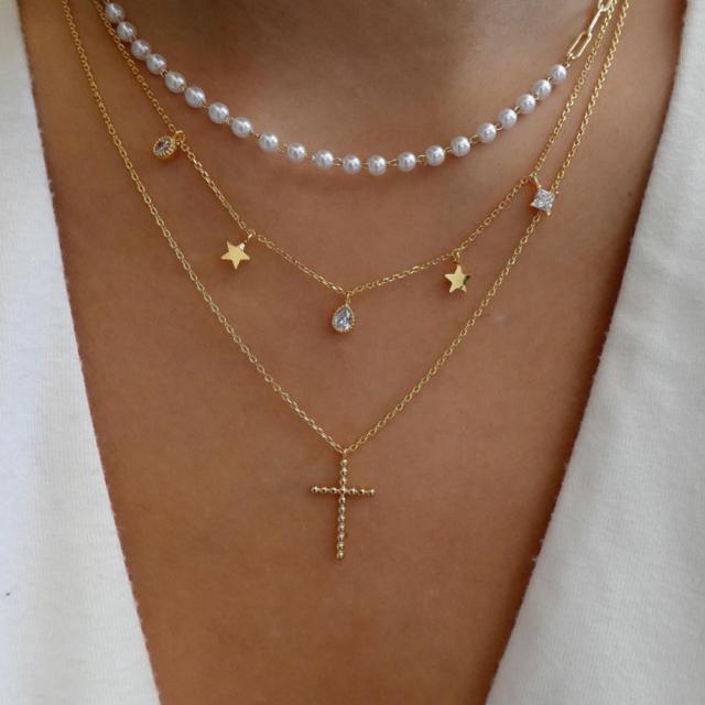 Bohemia Multilayer Crystal Butterfly Pendant Necklaces For Women Hollow Heart Choker Necklace Jewelry Party Gift N0321