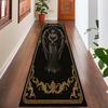 Crowned Skull Runner Rug Gothic Skeleton and Floral Hallway Carpet Dark Alternative Horror Art Home Decor