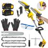 2 In 1 Cordless Pole Saw & Mini Chainsaw, 6-inch Brushless Electric Chain Saw with 2 X 1.5Ah Battery, 5.9 Feet MAX Reach Pole Saw for Tree Pruning
