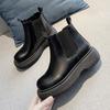 Fashion New Luxury Chelsea Boots Women Ankle Boots Chunky Winter Shoes Platform Ankle Boots Slip On Chunky Heel Boot Brand Designer2024