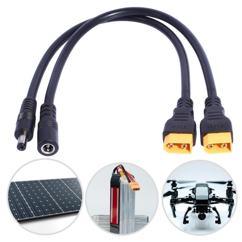 XT60 Male to 5.5x2.1mm/5.5x2.5mm Male/Female XT60 Connector XT60 Adapter for Outdoor Power Cords Solar Batteries