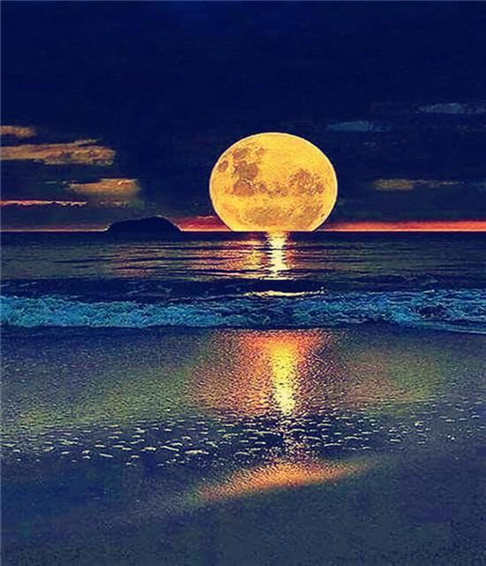 RUOPOTY Paint By Numbers Moon Wall Art Unique Gift DIY Frame Hand Painted Picture By Numbers Landscape For Living Room