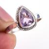 Кольцо ручной работы из стерлингового серебра 925 пробы с натуральным розовым аметистом S.7 U9E05