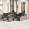 VidaXL 14-piece Garden Sofa Set Grey Polyrattan, Modern Outdoor Furniture Set, Garden Sofa 3361813