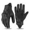 Real Leather Motorcycle Gloves Men Women Touchscreen Compatible Breathable Anti-Slip Retro Style Riding Gear