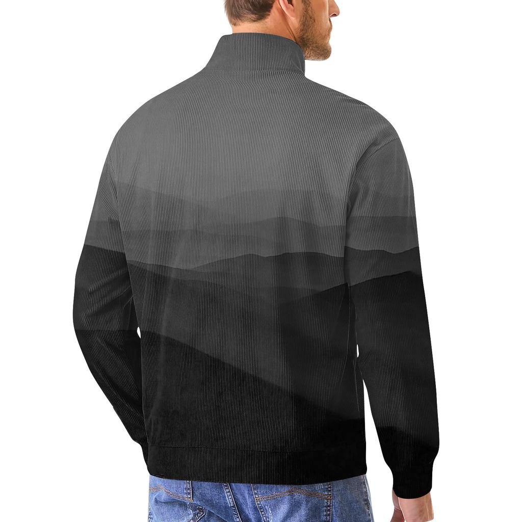 Мужская повседневная толстовка в стиле ретро с градиентным принтом