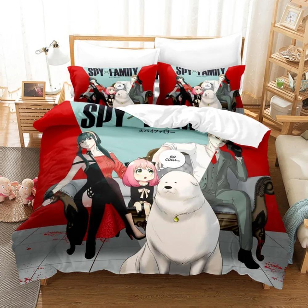Комплект постельного белья Anime SPY×FAMILY Anya Forger Пододеяльник из микрофибры Single Queen King Twin Полноразмерный пододеяльник для подарков