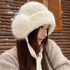 Knitted Plush Earflap Cap Premium Plush Ear Protection Cap Winter Knit Hat  Outdoor Walking