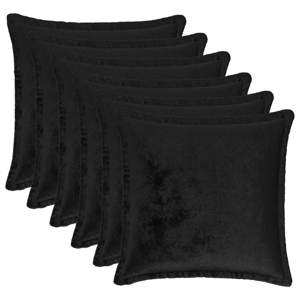 Cushion Cover 6 pcs HOUTEN Black 50 x 50 cm Flannel