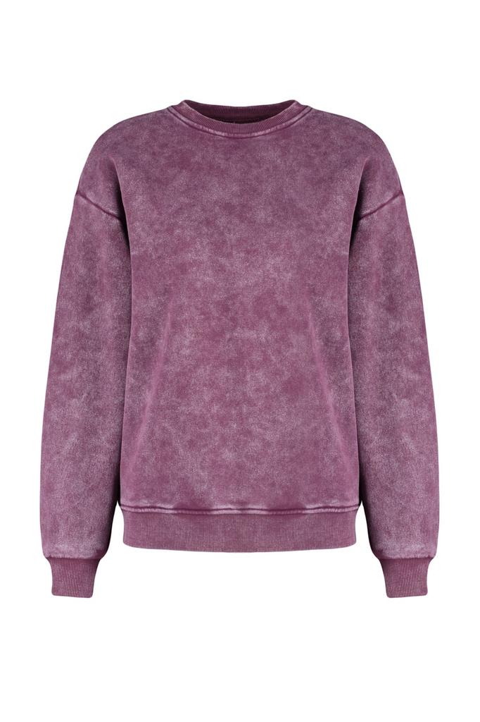 Women's Fashionable Stylish Sweatshirt Emerald Green Antique Faded Effect Thick Fleece Inside Oversize Wide Fit Sweatshirt