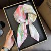 Imitation Silk Square Scarf For Women Spring/Summer Decoration Bandanna Print Neckerchief Luxury Headband Hijab