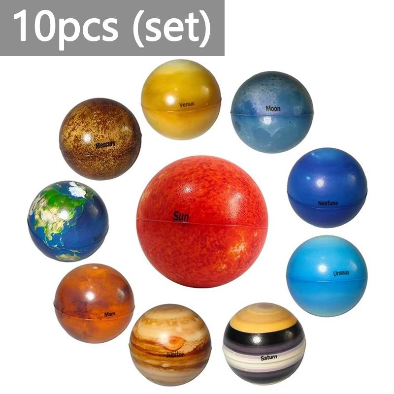 Toys Educational Mini World Earth Stress Balls Toy Foam Planet PU Globe Squeezable Balls Finger Exercise Stress Relief Children