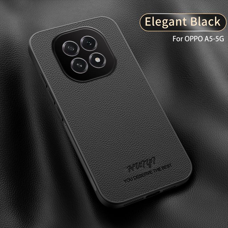 Magsafe Leather Case for Oppo A5 5G (China) Car Magnetic Holder Wireless Charging Silicone Hard Phone Cover OppoA5 China PKQ110