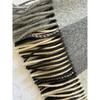 Used Johnstons Cashmere Large Stole Block Check Pattern Gray