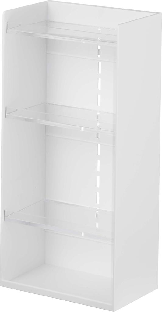 Yamazaki Jitsugyo 5601 Cosmetic Storage Case, 4 Tiers, White, Approx. W12 x D7.7 x H25cm, Tower Large Capacity, Accessory Storage, Cosmetic Storage