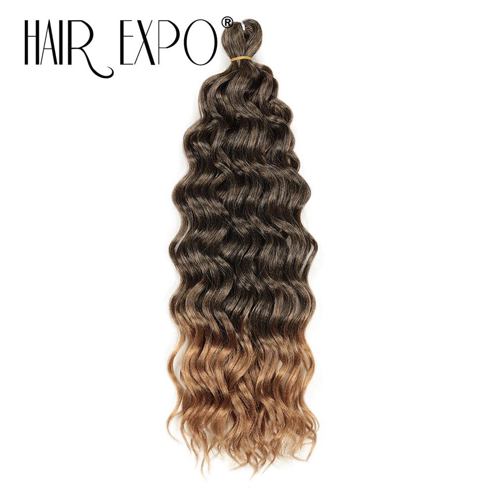 18Inch 24Inch Ocean Wave Crochet Braids Hair Hawaii Afro Curls Ombre Synthetic Braiding Hair Extensions Deep Wave Crochet Hair