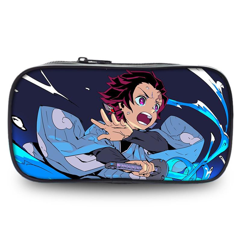 Large Capacity Demon Slayer Pen Bag Stylish Oxford Fabric Stationery Pouch