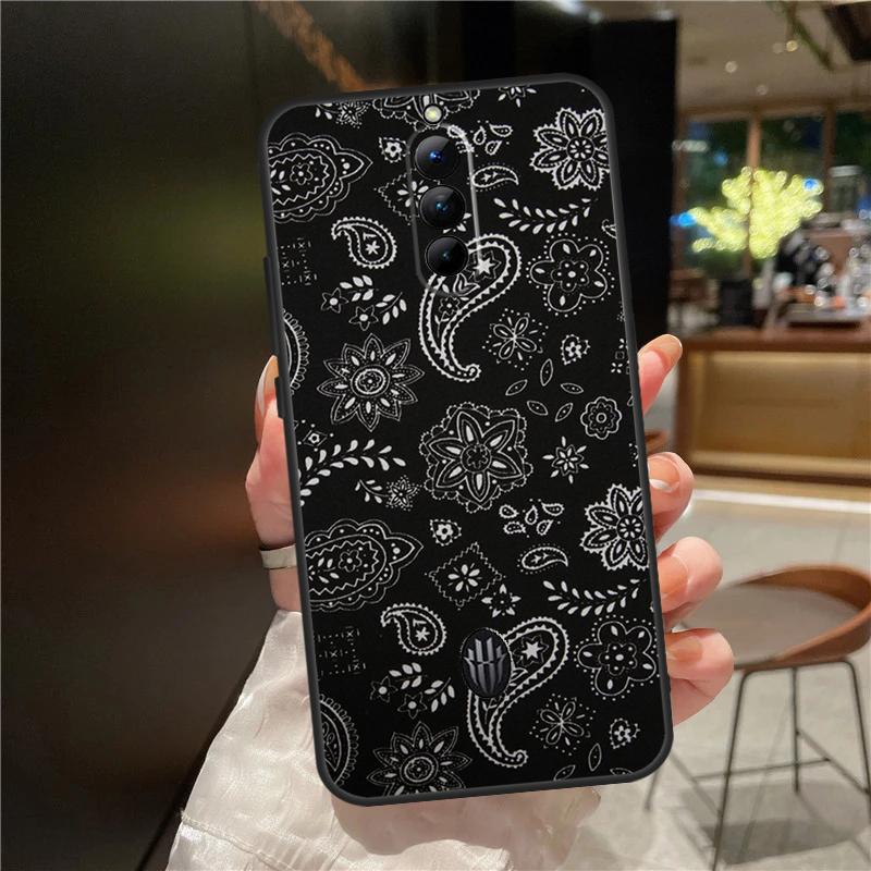 Черный чехол-бандана с узором пейсли для ZTE Nubia Red Magic 10S 9S 8S 10 9 8 11 Pro Plus 6 7 6S 7S Для RedMagic 10 Air Чехол