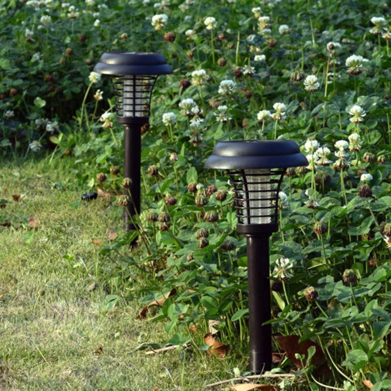 Солнечный уничтожитель комаров с 2 режимами освещения, водонепроницаемый светодиодный фонарь для улицы, уничтожитель насекомых, лампа-репеллент от комаров для сада, газона, кемпинга