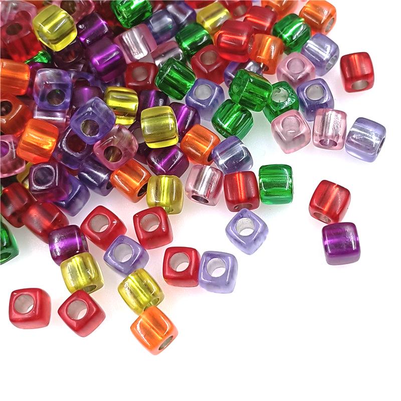 20pcs 8mm Fashion Acrylic Transparent Round Corner Cube Beads for Necklace Bracelet Making DIY Jewelry Accessories