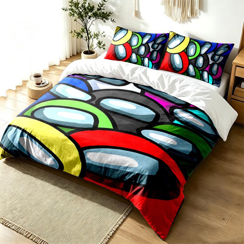 Imposter 3pc Duvet Cover Set Simple Modern Bedding Set Wrinkle Resistant Soft Fabric All Season Use a perfect gift