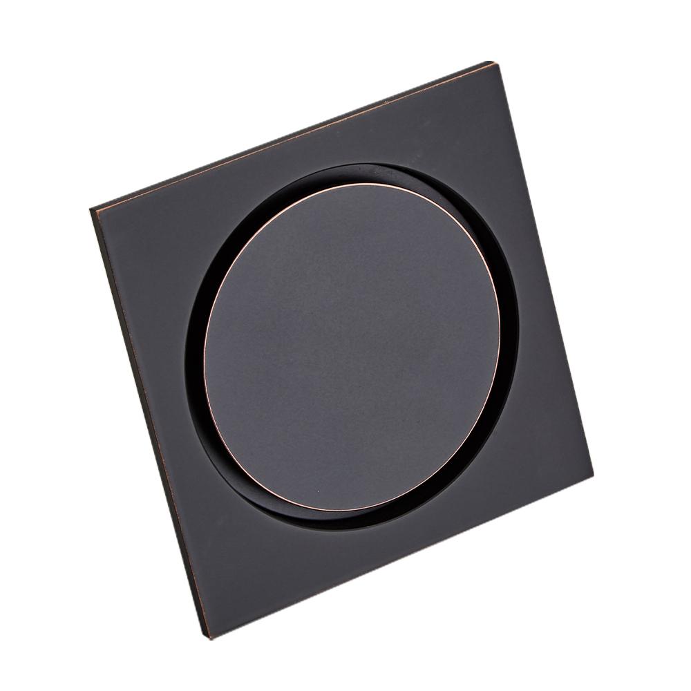 YUNDOOM OEM Customized Grate Sanitary Bathroom Drain Brass Black Floor Drain