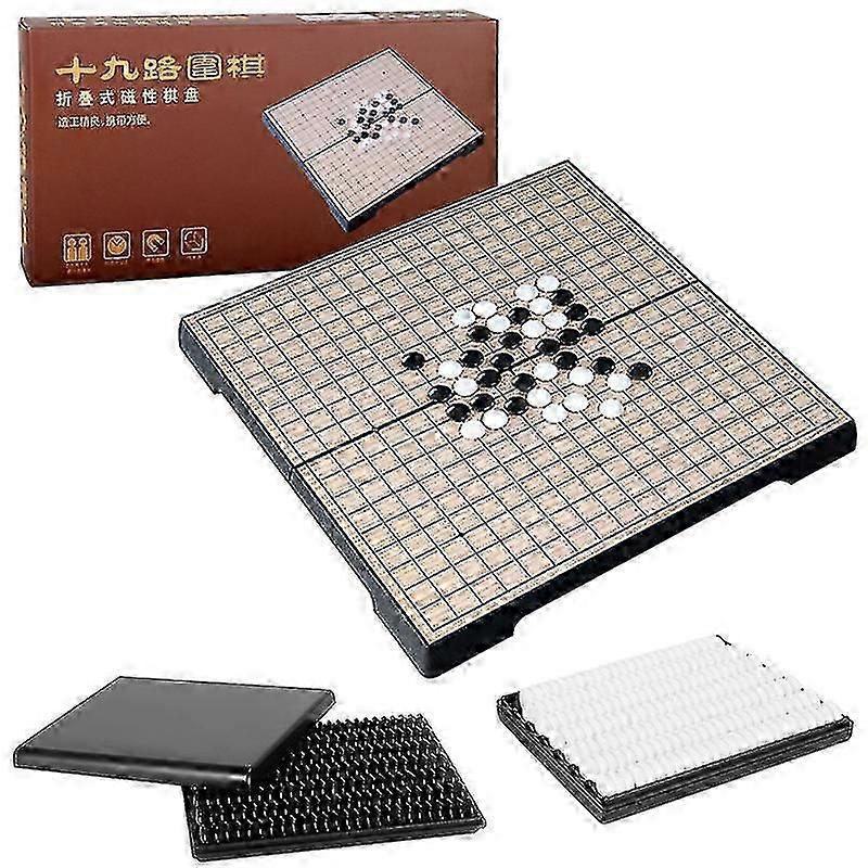 Magnetic Go Game Set 19x19 Folding Board Game Set Travel Portable Lightweight Weiqi Chinese Chess Old Game Parlor Game Parent-child Toy