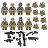 8pcs Locking SWAT Special Forces Soldier Military Weapon Army Mini Figure Blocks Bricks Model Building Kits Kids Education Toys