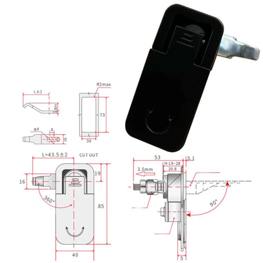 Zinc Alloy Toolbox Lock Weather-resistance Cabinet Lock RV Compartment Latch Hardware Lock