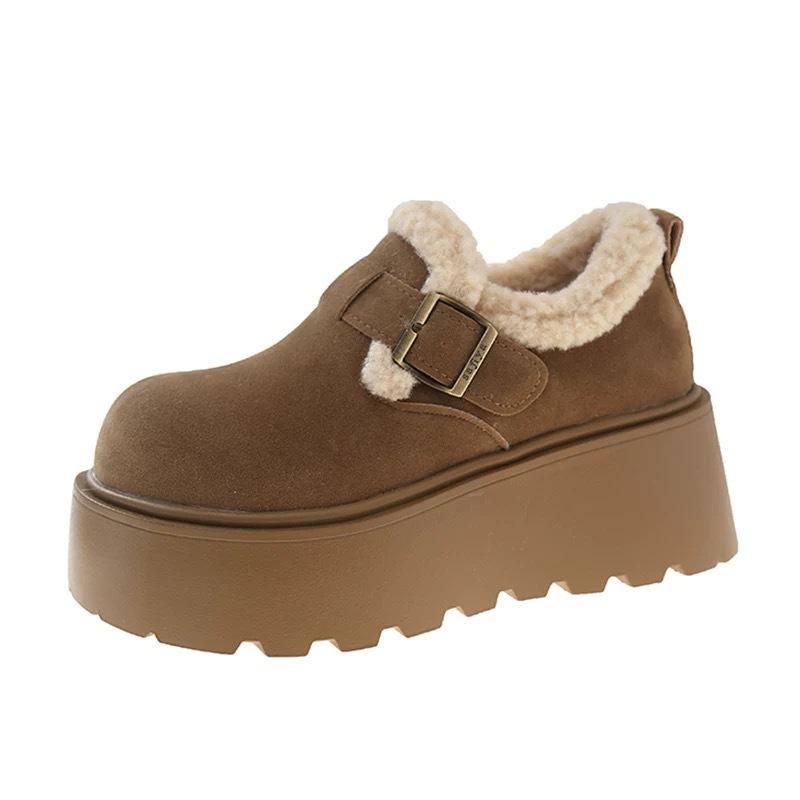 Женские новые зимние бархатные теплые ботинки на толстой подошве, большие хлопковые туфли, туфли-хлебушки на небольшой платформе