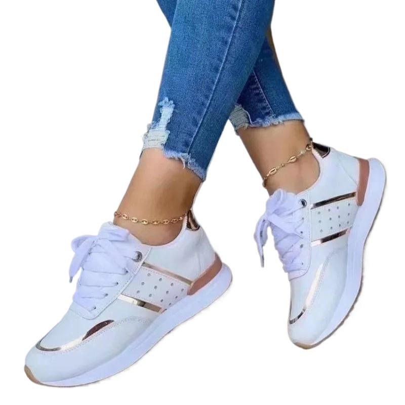 Мода 2024 года, женские кроссовки на платформе, кожаные повседневные спортивные туфли в стиле пэчворк, женские кроссовки для бега на открытом воздухе, вулканизированные туфли Zapatillas Mujer