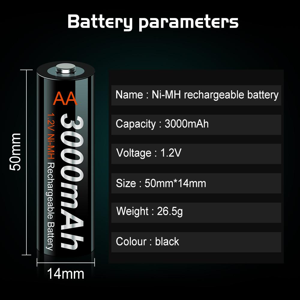 PALO 1.2V 2a AA Rechargeable Battery AA NiMH 1.2V Aa Rechargeable Batteries for Remote Control Toy Camera Battery
