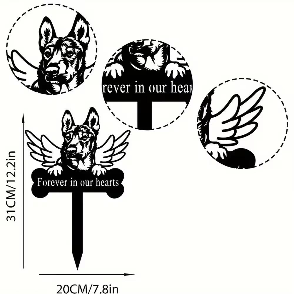 Charming 1pc Iron Art Dog Grave Marker - Memorial Stake At Christmas. Heartwarming Memorial Gifts for Losing a Pet