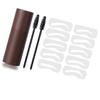 Eyebrow Stamp Kit 10 Stencils 2 Brushes Waterproof Sweatproof Lasting Eyebrow Makeup Powder