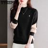 Women's Sweater Autumn/Winter New Half High Collar Loose Knitted Top Bottom Shirt
