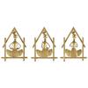 Set of 3 Rajasthani Hut Musicians Wall Hangings for Home Decoration, Metal Wall Art Frame Multicolor Wall Sculpture for Living Room (25L X 2W X 31H)