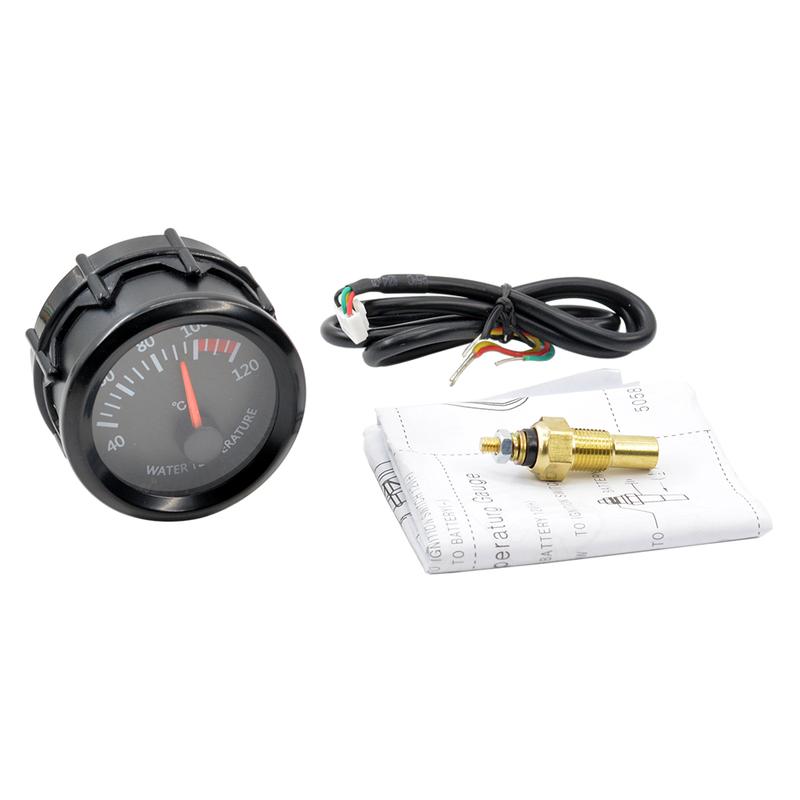 Dragon 2" 52mm Stepper Motor Auto White LED Light Car Water Temp Gauge Temperature 40-120 Celsius Meter