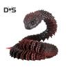 3D Printed Animals Articulated Simulated Snake Stress Relief Toys Realistic Flexible Snake Fidget Toy Tabletop Ornament for Kids Adults