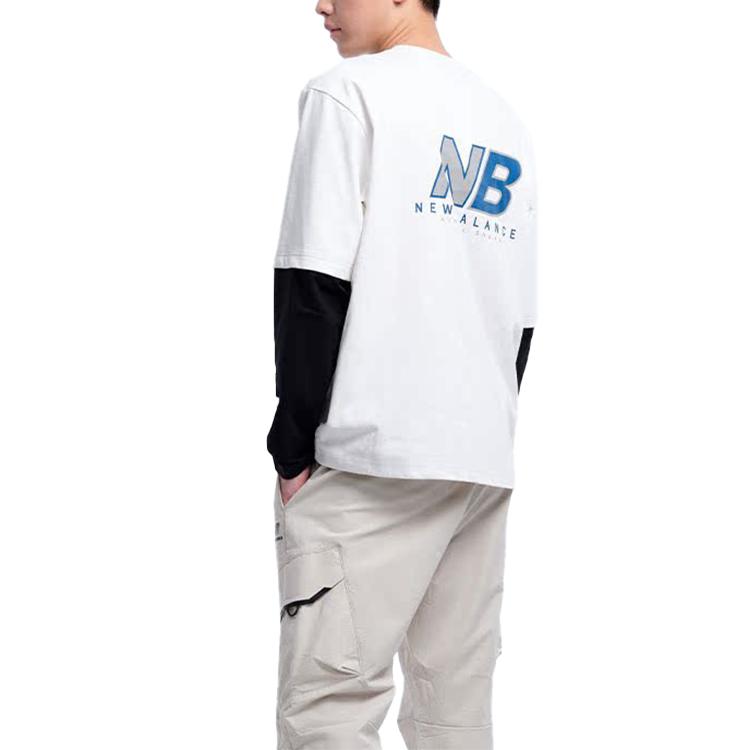 New Balance Футболка мужская белая черная AMT23306-PAY