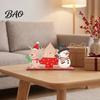 Christmas Tree Tabletop Decor Wooden Ornaments, Decoration with Santa Claus Snowman Elk Desktop Holiday Decorations Designs for Home Party And Window