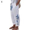 Pockets Bottoms Attractive Floral Print Simple White Pants Women Trousers